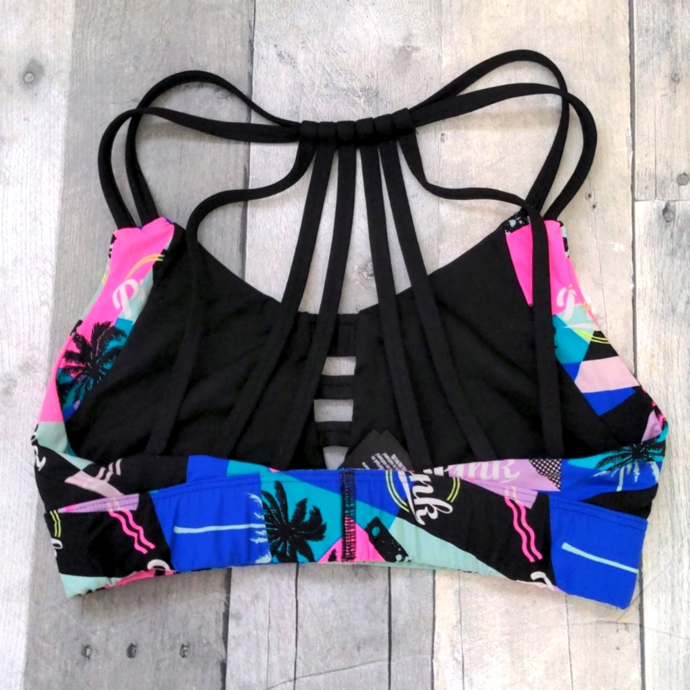 COPY - Victorias Secret ULTIMATE Strappy Neon Sports Bra size Small - Picture 3 of 4